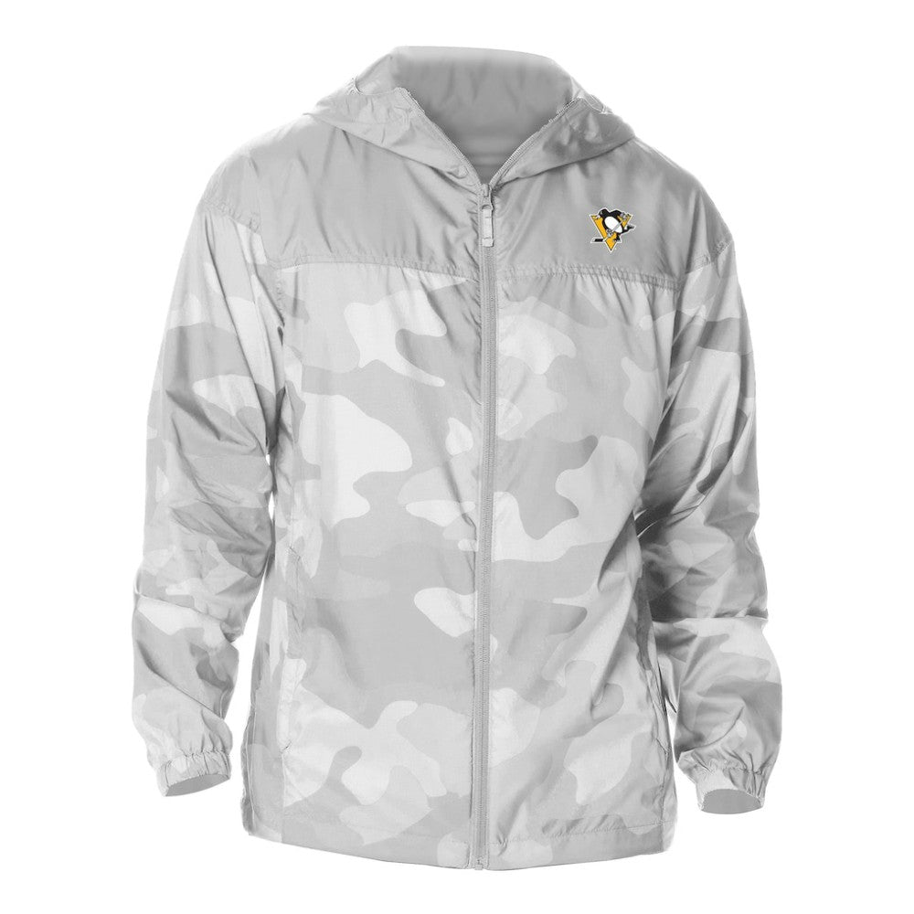 NHL Pittsburgh Penguins Columbia Camo Flash Challenger Omni-Shade Full-Zip Hoodie Windbreaker - Gray