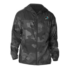 NHL San Jose Sharks Columbia Camo Flash Challenger Omni-Shade Full-Zip Hoodie Windbreaker - Black