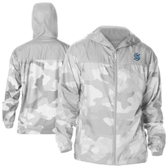 NHL Seattle Kraken Columbia Camo Flash Challenger Omni-Shade Full-Zip Hoodie Windbreaker - Gray