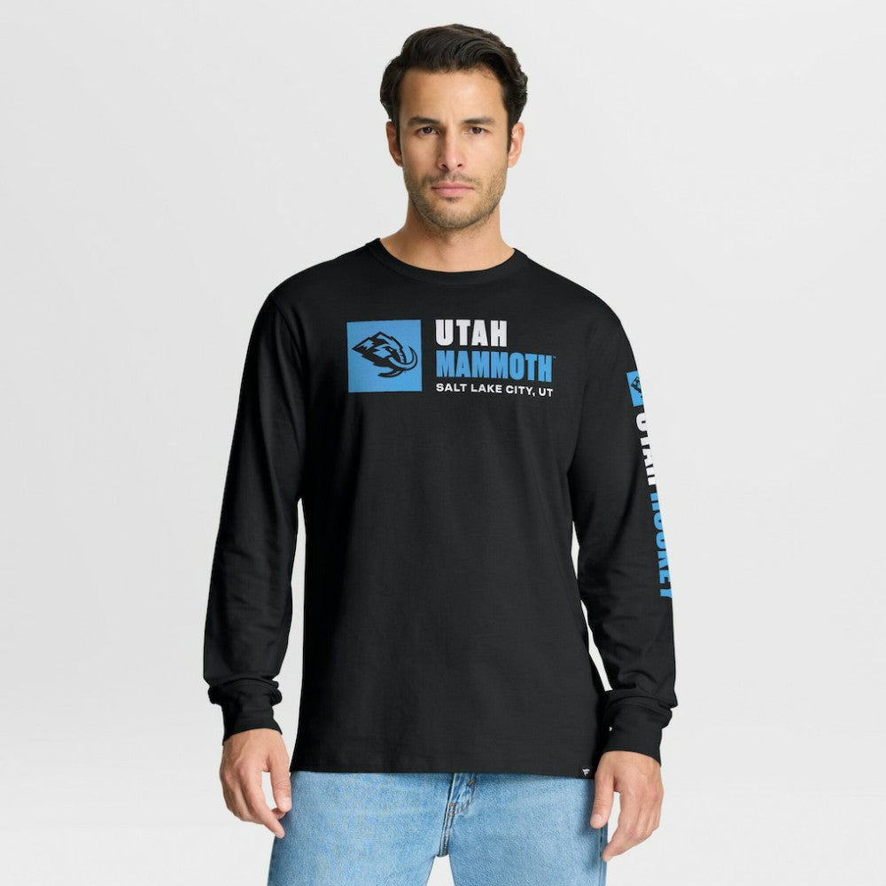 NHL Utah Mammoth Fanatics Goal Crease Legacy Long Sleeve T-Shirt - Black