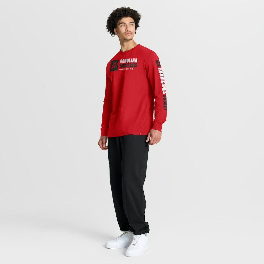 NHL Carolina Hurricanes Fanatics Goal Crease Legacy Long Sleeve T-Shirt - Red