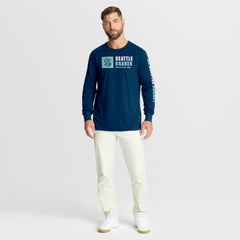 NHL Seattle Kraken Fanatics Goal Crease Legacy Long Sleeve T-Shirt - Navy