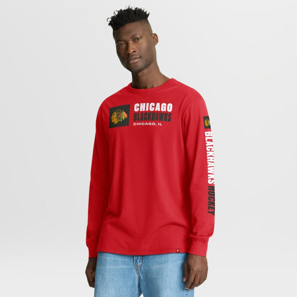 NHL Chicago Blackhawks Fanatics Goal Crease Legacy Long Sleeve T-Shirt - Red