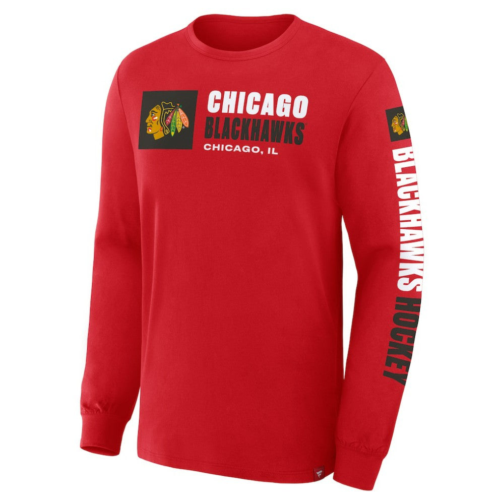 NHL Chicago Blackhawks Fanatics Goal Crease Legacy Long Sleeve T-Shirt - Red