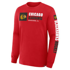 NHL Chicago Blackhawks Fanatics Goal Crease Legacy Long Sleeve T-Shirt - Red