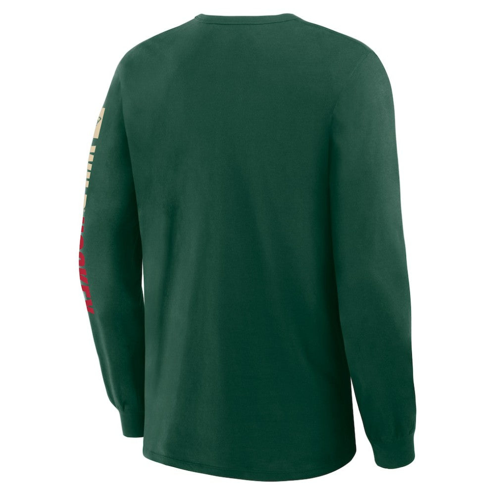 NHL Minnesota Wild Fanatics Goal Crease Legacy Long Sleeve T-Shirt - Green