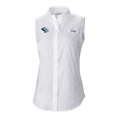 NHL Utah Mammoth Columbia Women's Tamiami Omni-Shade Sleeveless Button-Up Shirt - White