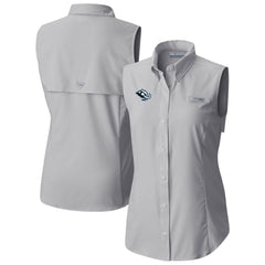 NHL Utah Mammoth Columbia Women's Tamiami Omni-Shade Sleeveless Button-Up Shirt - Gray