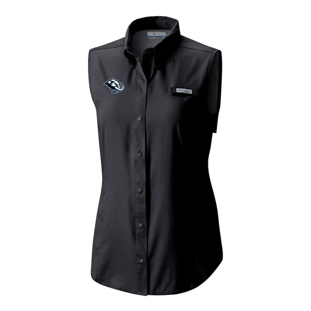NHL Utah Mammoth Columbia Women's Tamiami Omni-Shade Sleeveless Button-Up Shirt - Black