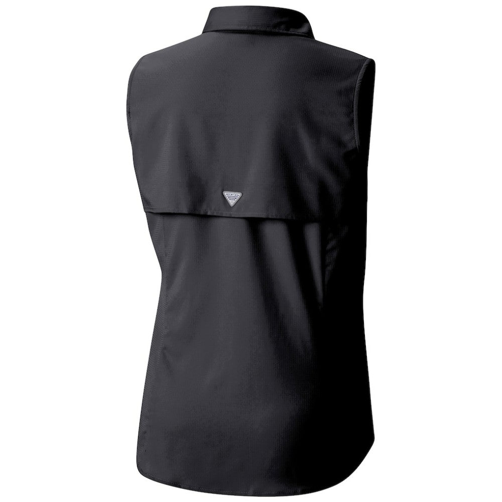 NHL Utah Mammoth Columbia Women's Tamiami Omni-Shade Sleeveless Button-Up Shirt - Black