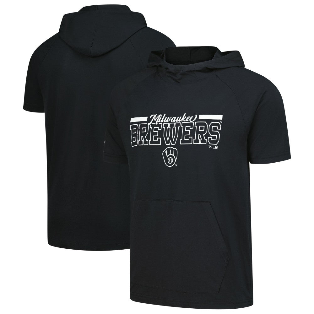 Milwaukee Brewers Levelwear Phase Vanguard Hoodie T-Shirt - Black Hoodies