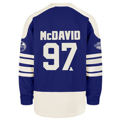 NHL Connor McDavid Edmonton Oilers '47 Player Name & Number Sweep Check Eternal Lacer Sweatshirt - Royal
