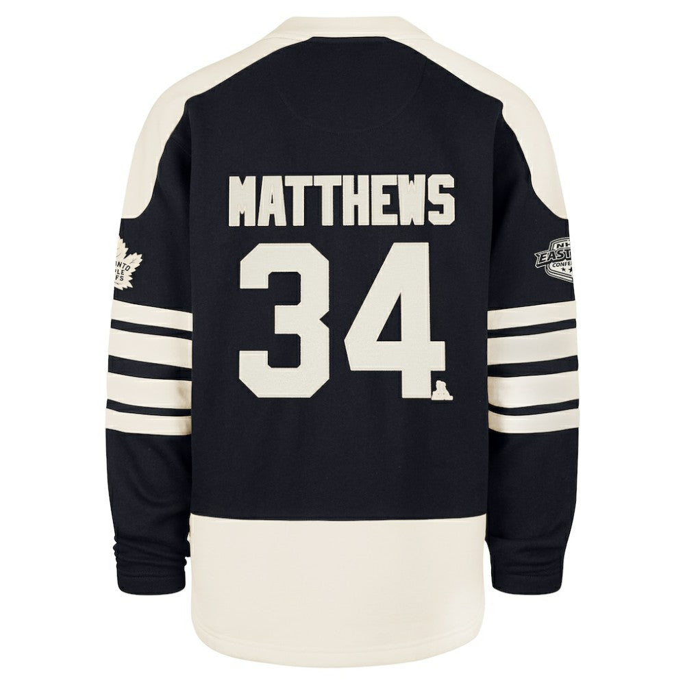NHL Auston Matthews Toronto Maple Leafs '47 Player Name & Number Sweep Check Eternal Lacer Sweatshirt - Navy