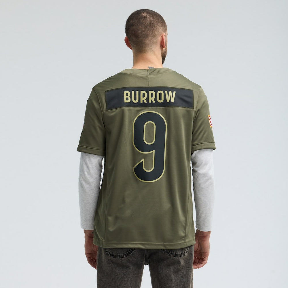 Joe Burrow Cincinnati Bengals 2025 Salute to Service Limited Jersey Olive