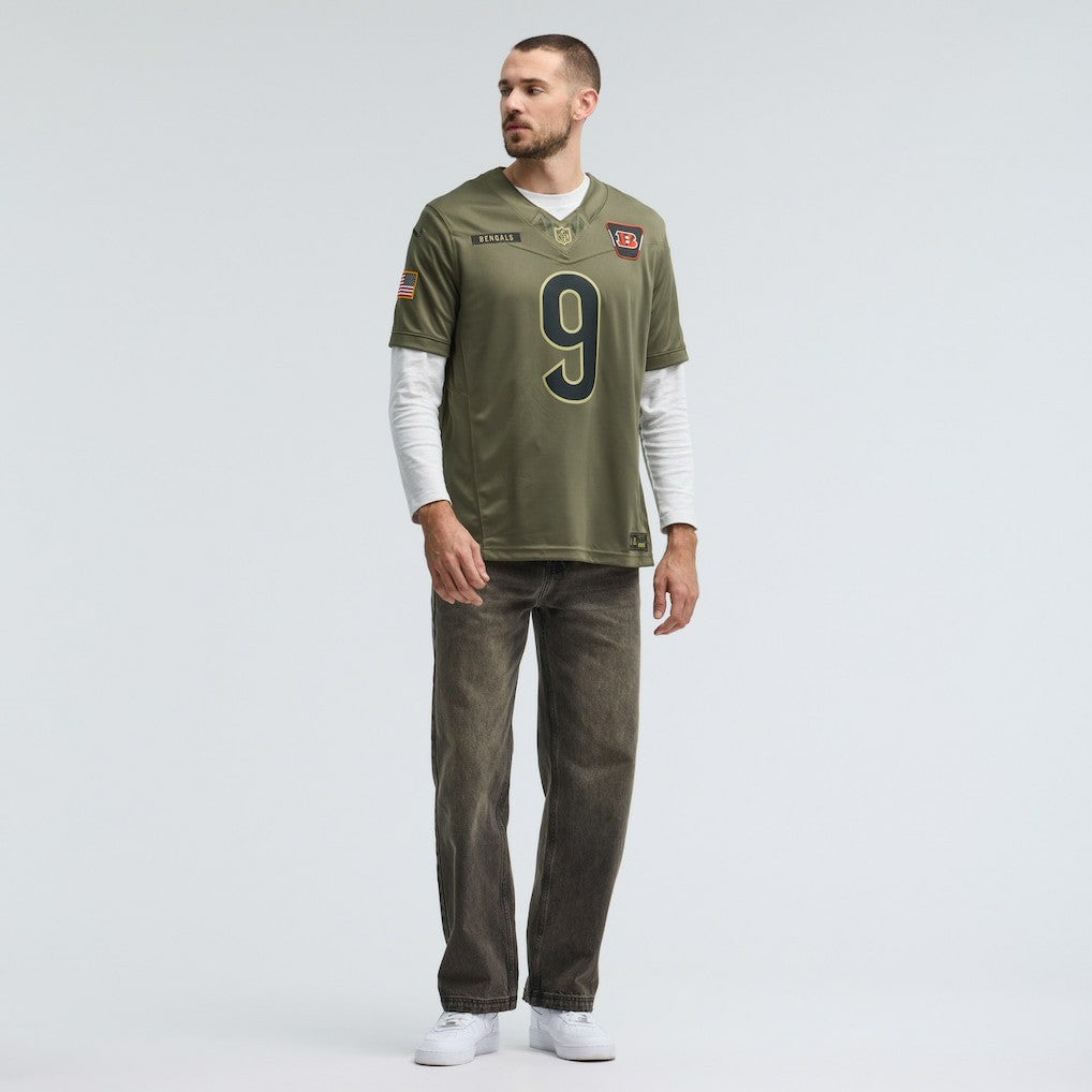 Joe Burrow Cincinnati Bengals 2025 Salute to Service Limited Jersey Olive