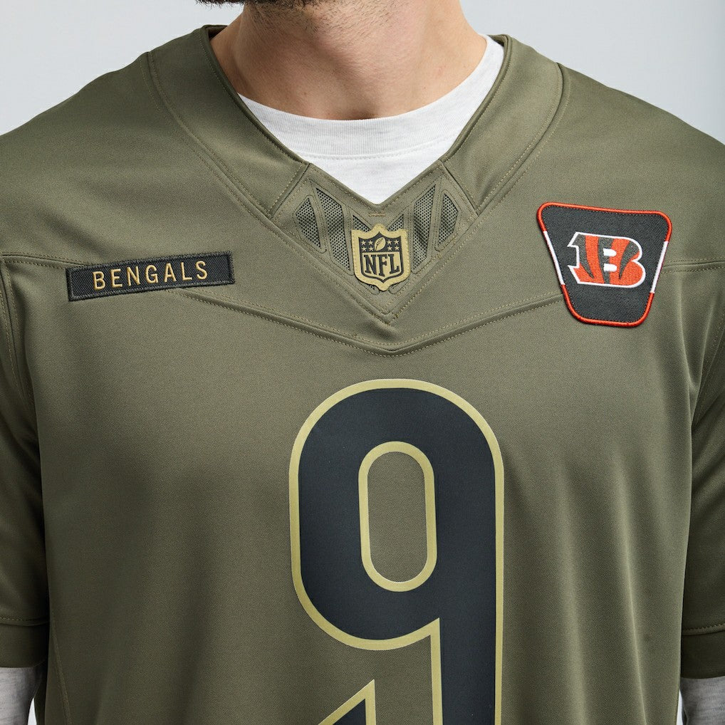 Joe Burrow Cincinnati Bengals 2025 Salute to Service Limited Jersey Olive