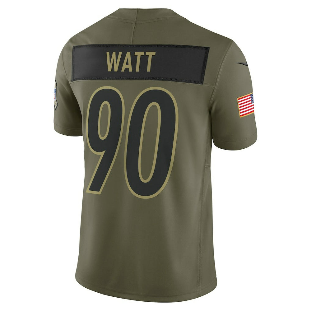 T.J. Watt Pittsburgh Steelers 2025 Salute to Service Limited Jersey Olive