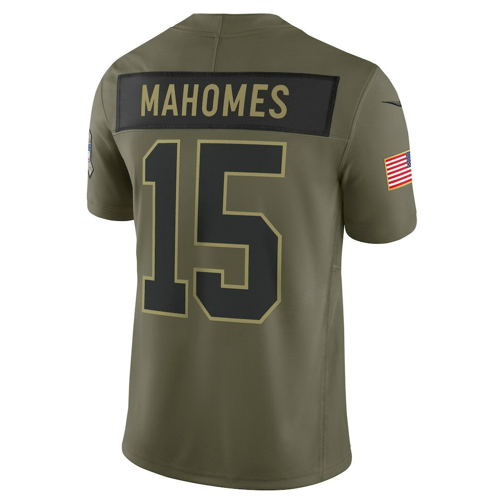 Patrick Mahomes Kansas City Chiefs 2025 Salute to Service Limited Jersey Olive