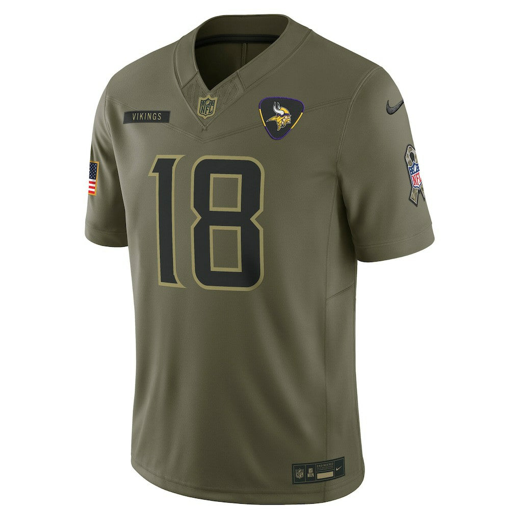 NFL Justin Jefferson Minnesota Vikings 2025 Salute to Service Limited Jersey - Olive