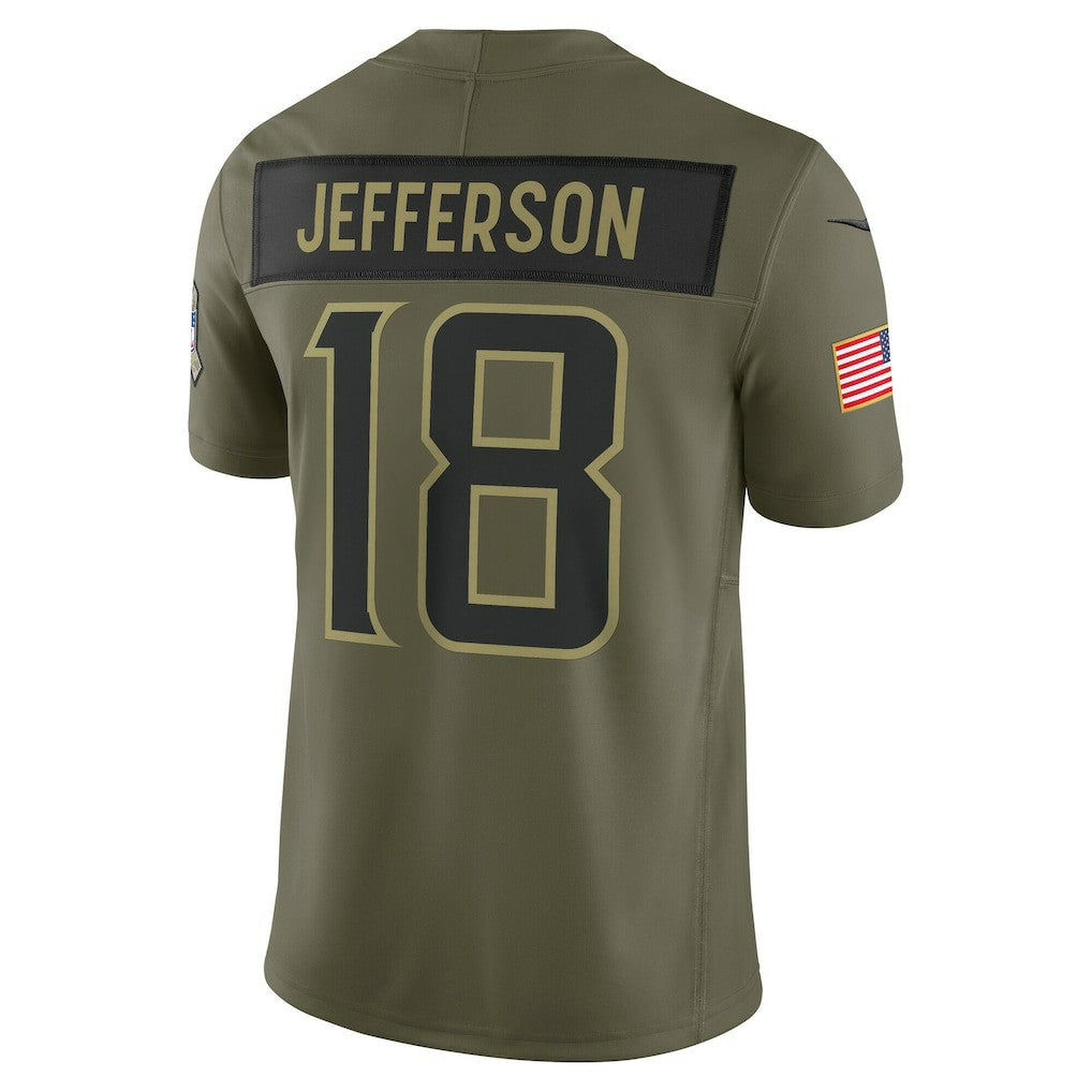 NFL Justin Jefferson Minnesota Vikings 2025 Salute to Service Limited Jersey - Olive