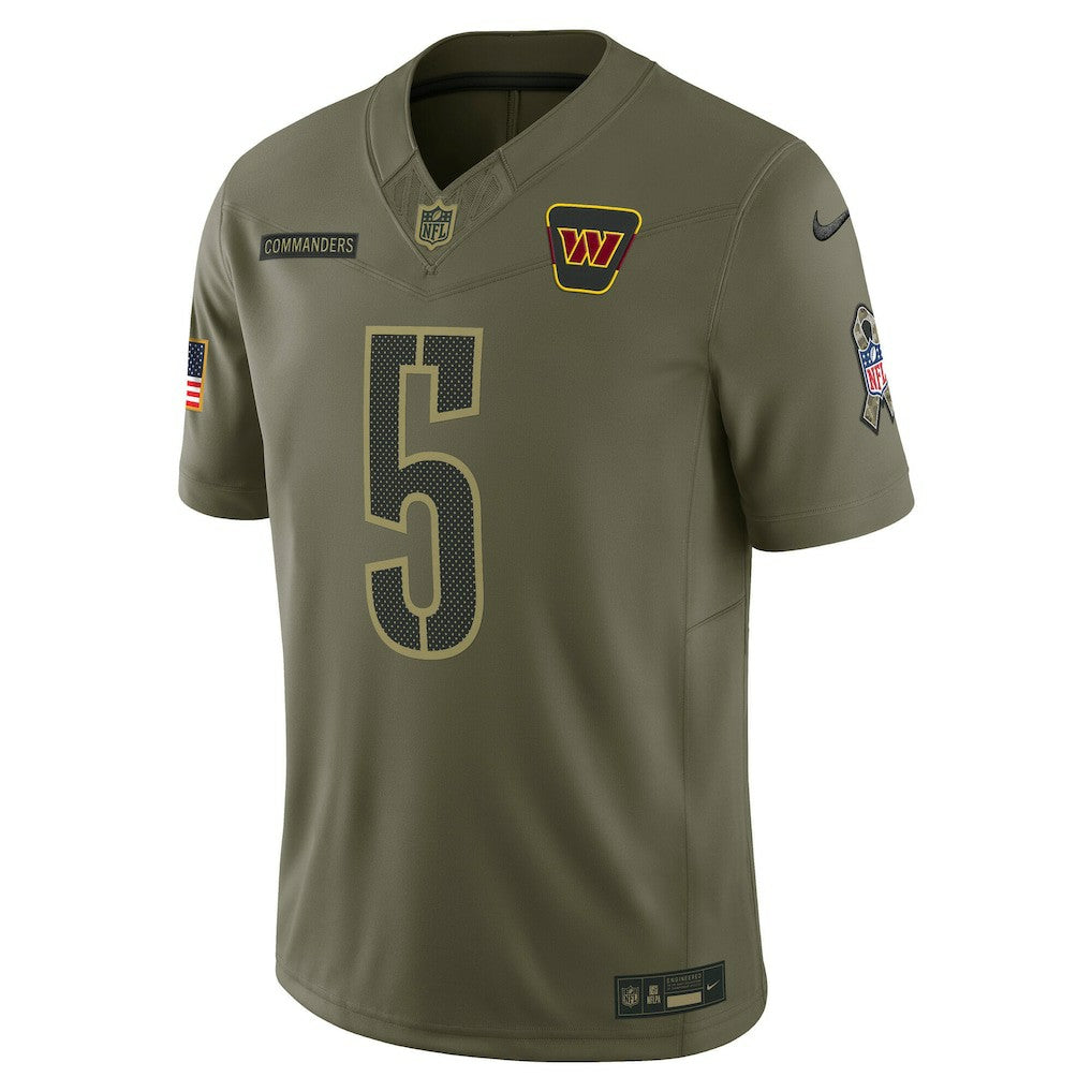 Jayden Daniels Washington Commanders 2025 Salute to Service Limited Jersey Olive