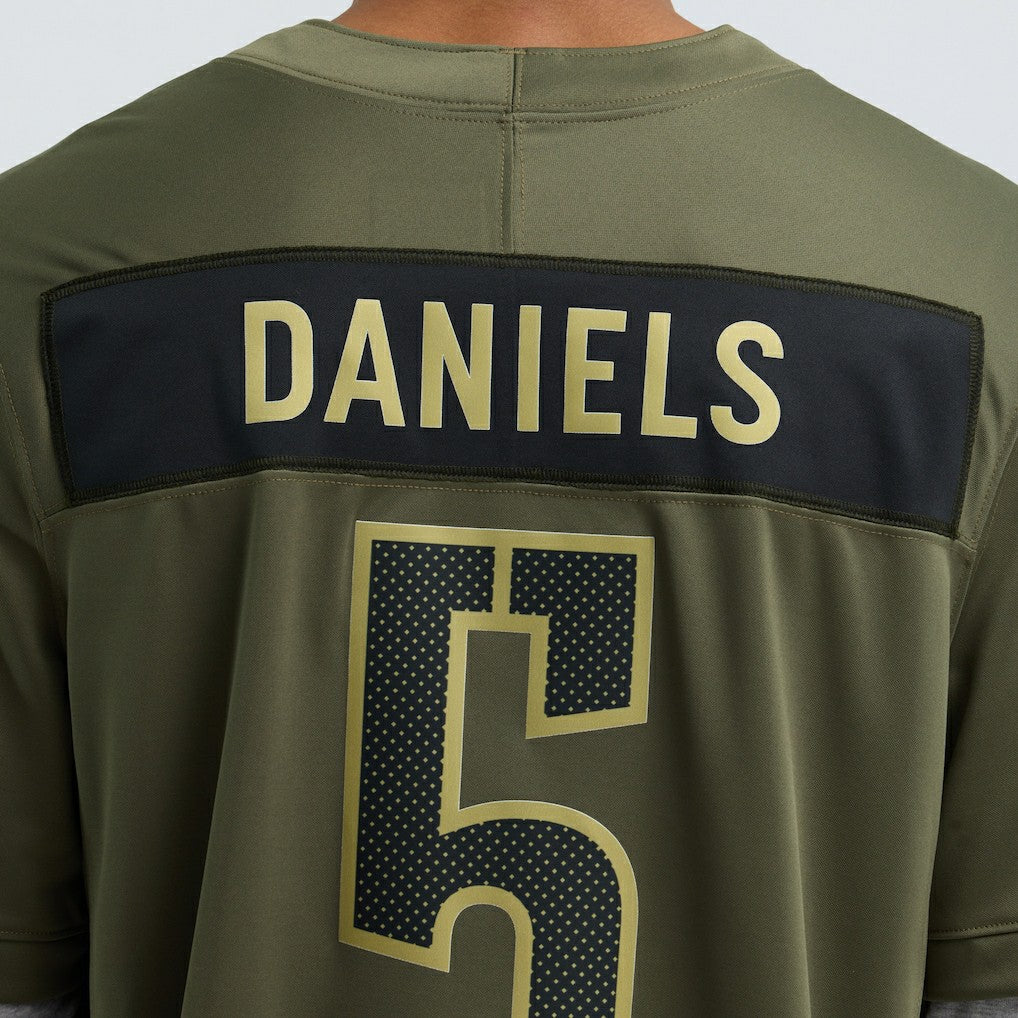 Jayden Daniels Washington Commanders 2025 Salute to Service Limited Jersey Olive