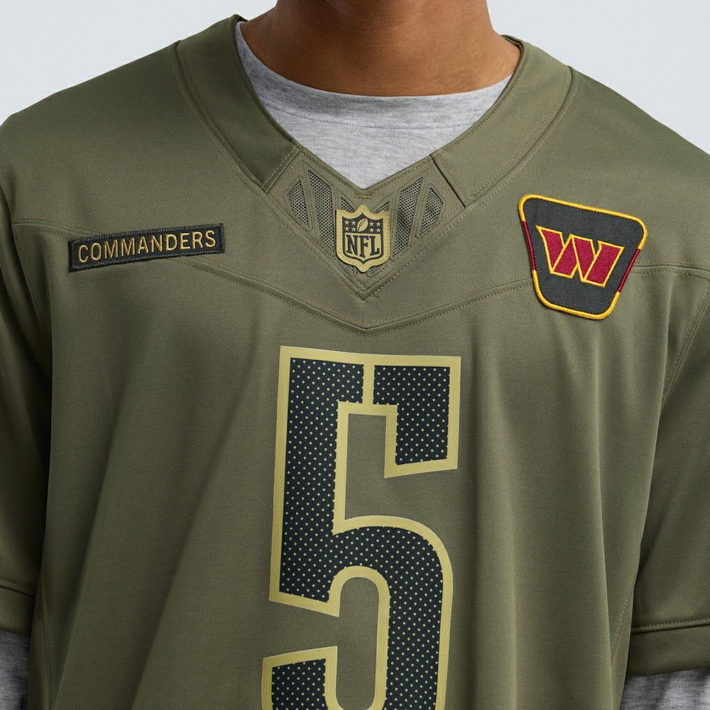 Jayden Daniels Washington Commanders 2025 Salute to Service Limited Jersey Olive