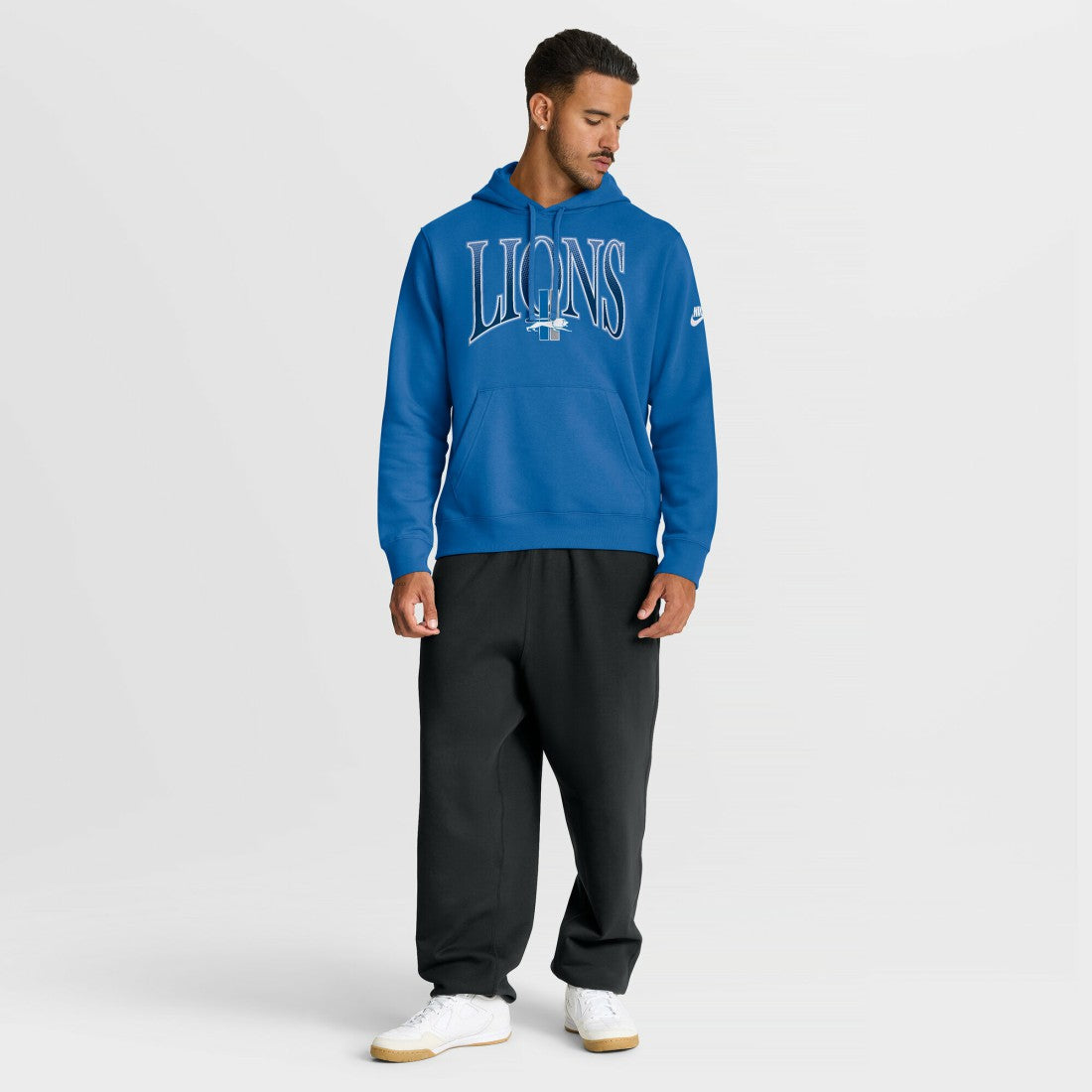 Detroit Lions Full Blitz Club Fleece Pullover Hoodie Blue