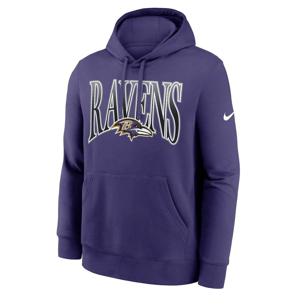 Baltimore Ravens Full Blitz Club Fleece Pullover Hoodie Purple