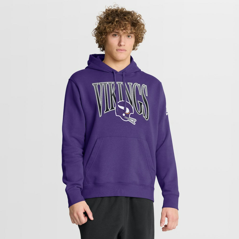 Minnesota Vikings Full Blitz Club Fleece Pullover Hoodie Purple