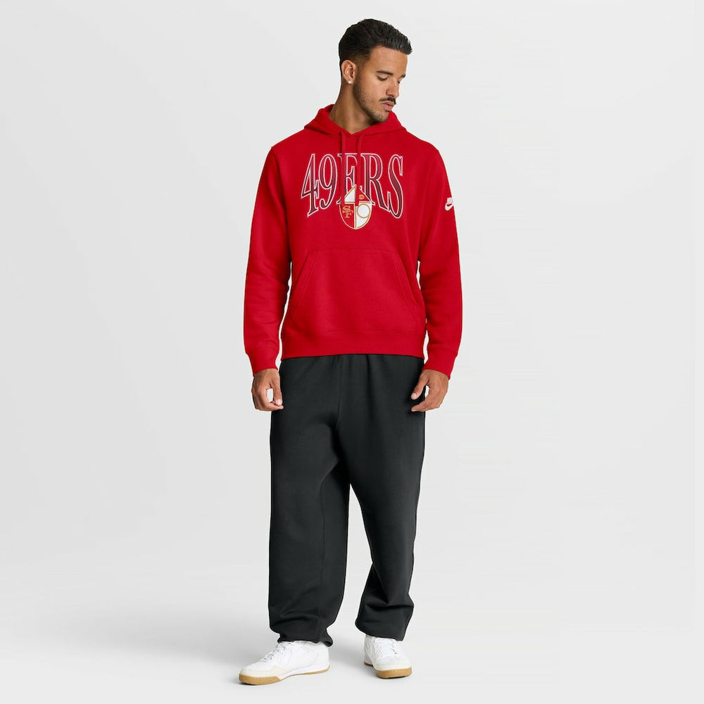 San Francisco 49ers Full Blitz Club Fleece Pullover Hoodie Scarlet