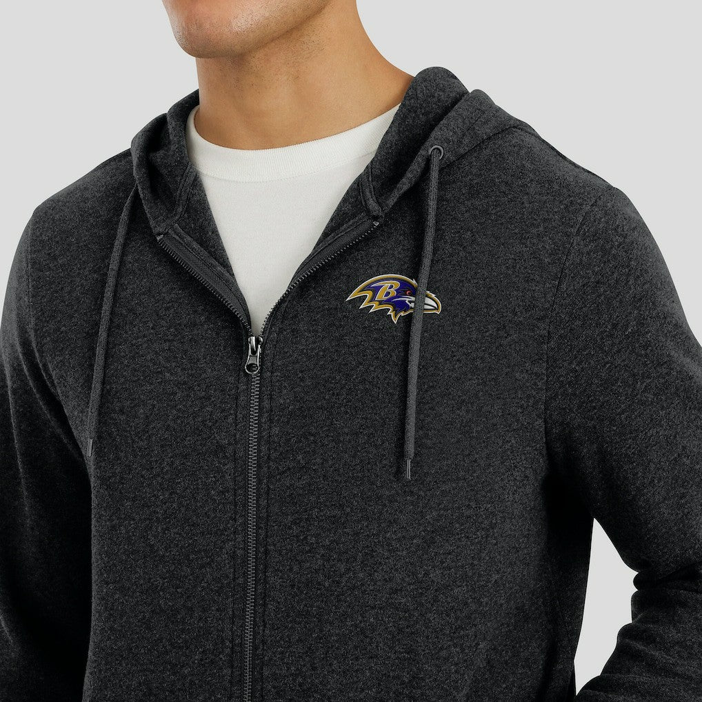 Baltimore Ravens J. Palmer Players Lounge Tri-Blend Full-Zip Hoodie Dark Heather Gray