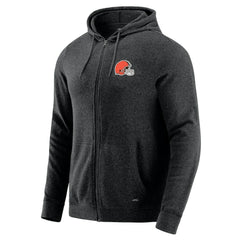 Cleveland Browns J. Palmer Players Lounge Tri-Blend Full-Zip Hoodie Dark Heather Gray