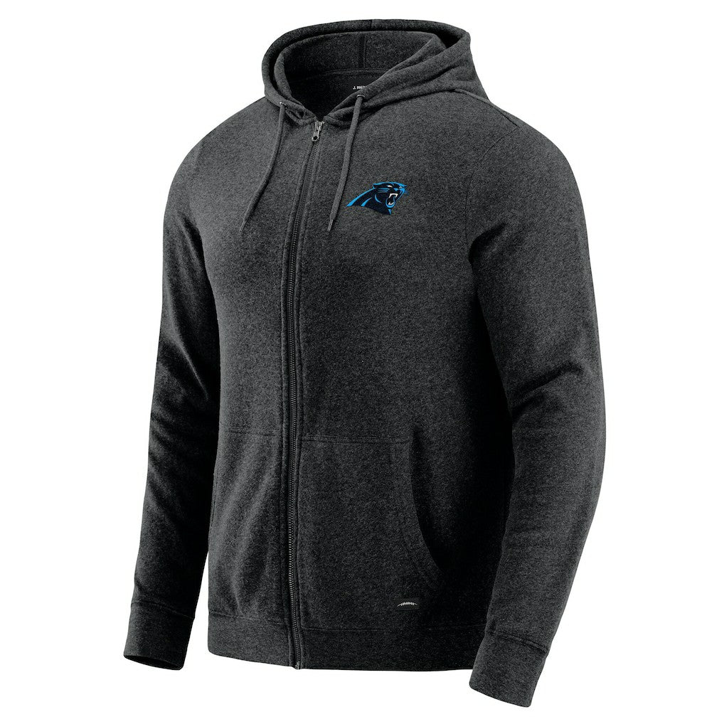 Carolina Panthers J. Palmer Players Lounge Tri-Blend Full-Zip Hoodie Dark Heather Gray
