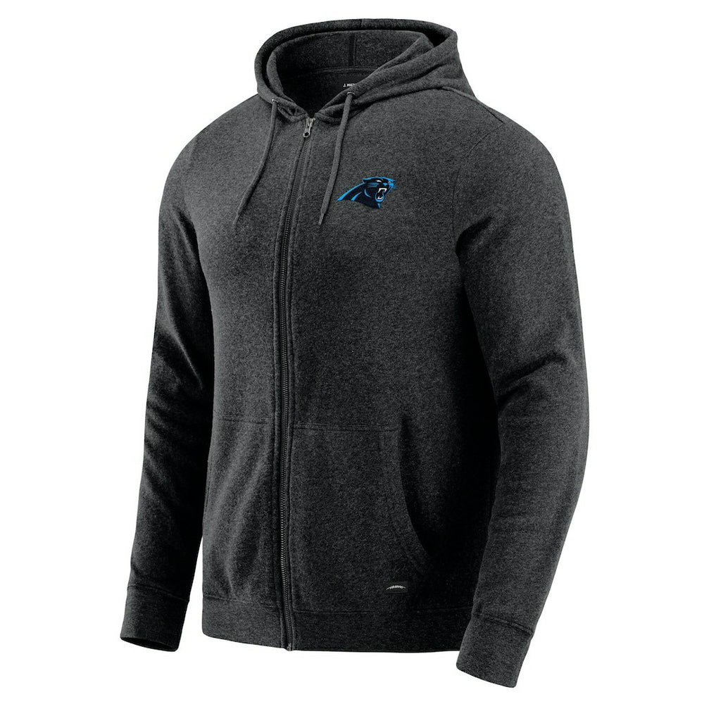 Carolina Panthers J. Palmer Players Lounge Tri-Blend Full-Zip Hoodie Dark Heather Gray