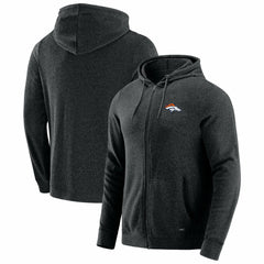 Denver Broncos J. Palmer Players Lounge Tri-Blend Full-Zip Hoodie Dark Heather Gray