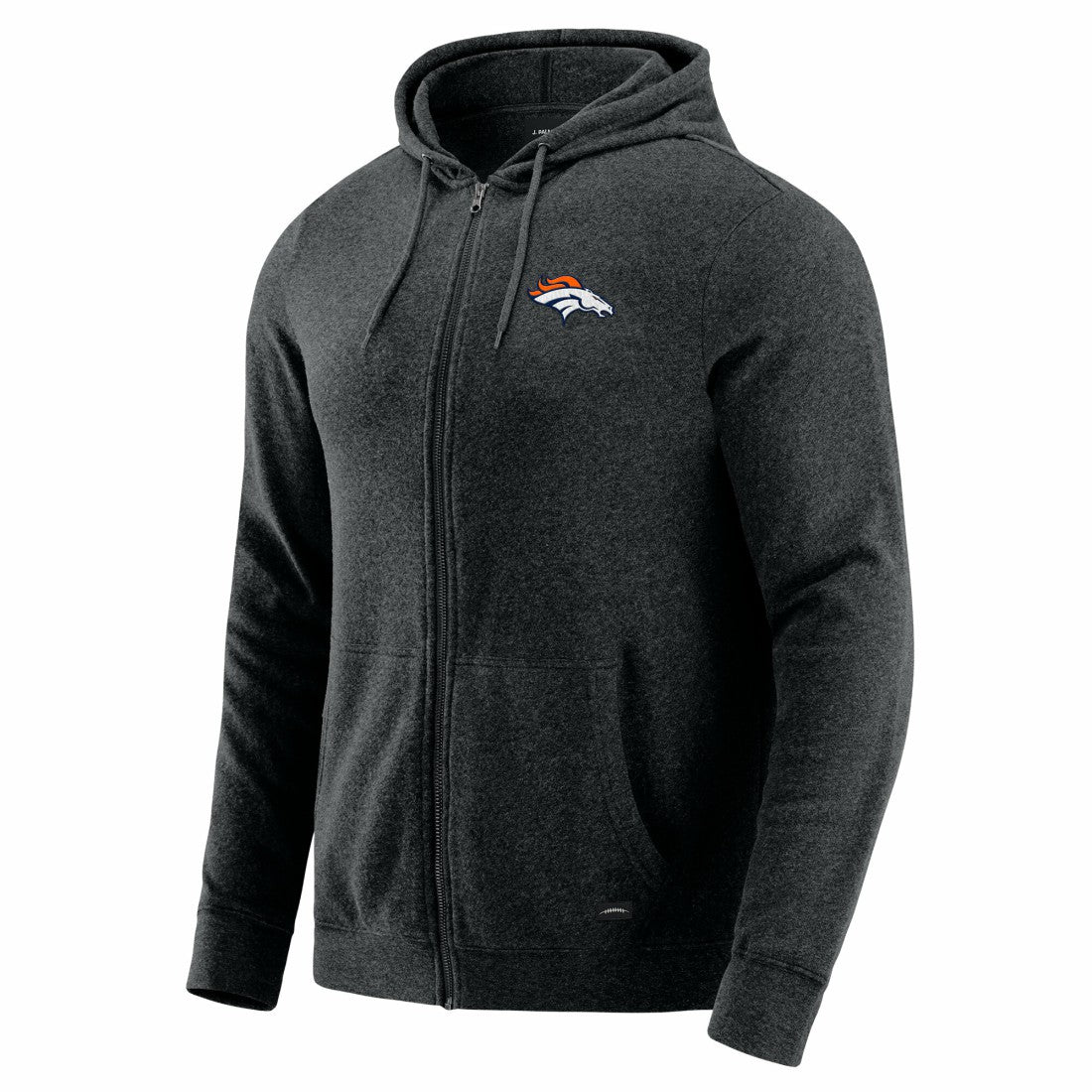 Denver Broncos J. Palmer Players Lounge Tri-Blend Full-Zip Hoodie Dark Heather Gray