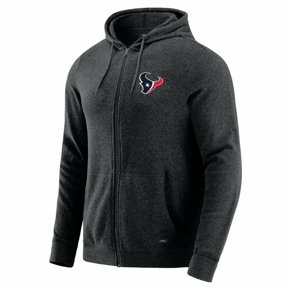 Houston Texans J. Palmer Players Lounge Tri-Blend Full-Zip Hoodie Dark Heather Gray