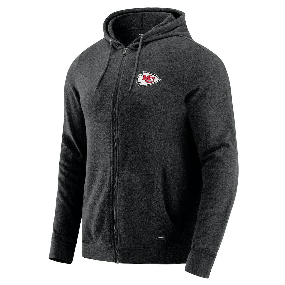 Kansas City Chiefs J. Palmer Players Lounge Tri-Blend Full-Zip Hoodie Dark Heather Gray