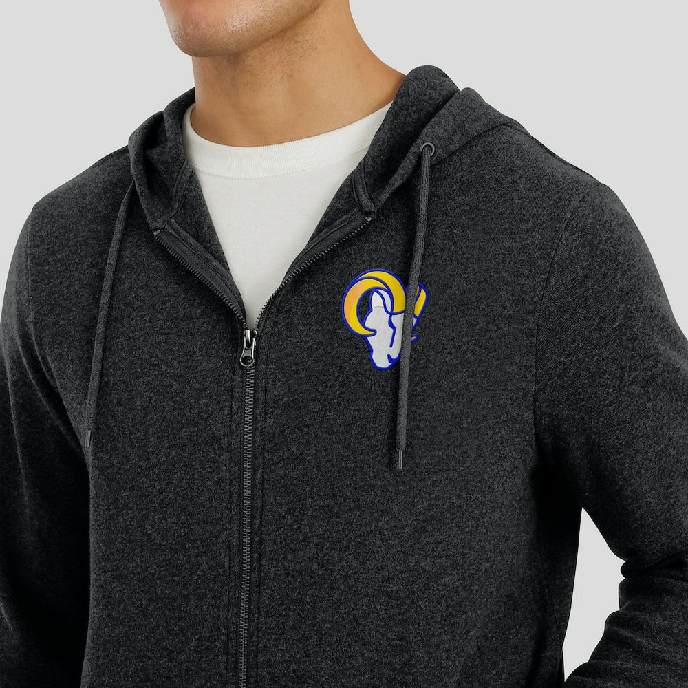 Los Angeles Rams J. Palmer Players Lounge Tri-Blend Full-Zip Hoodie Dark Heather Gray