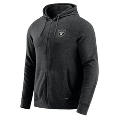 Las Vegas Raiders J. Palmer Players Lounge Tri-Blend Full-Zip Hoodie Dark Heather Gray