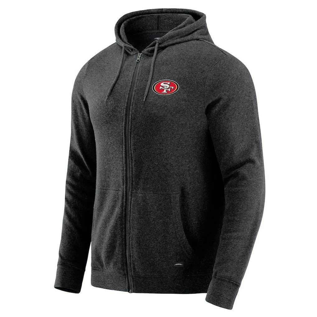 San Francisco 49ers J. Palmer Players Lounge Tri-Blend Full-Zip Hoodie Dark Heather Gray