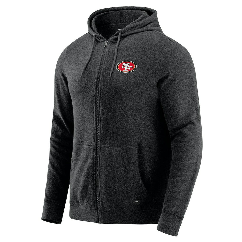 San Francisco 49ers J. Palmer Players Lounge Tri-Blend Full-Zip Hoodie Dark Heather Gray