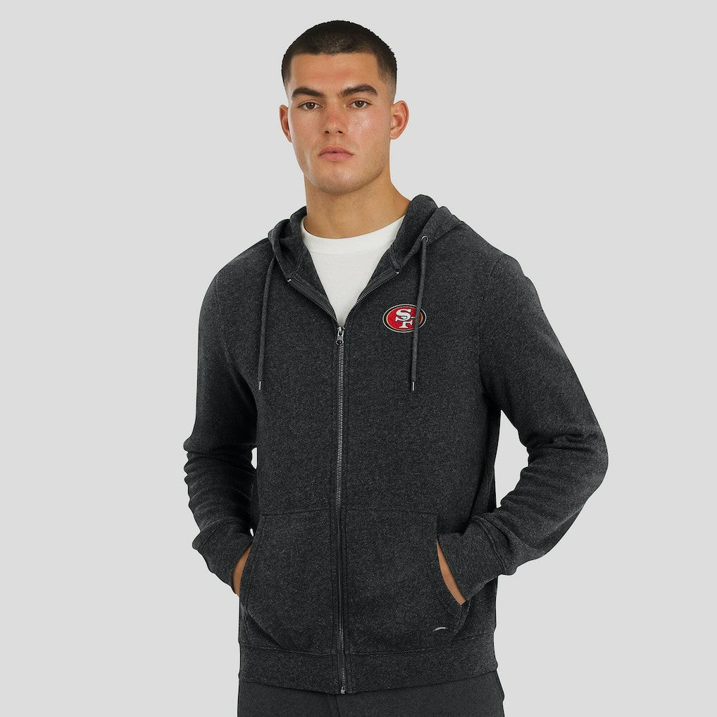 San Francisco 49ers J. Palmer Players Lounge Tri-Blend Full-Zip Hoodie Dark Heather Gray