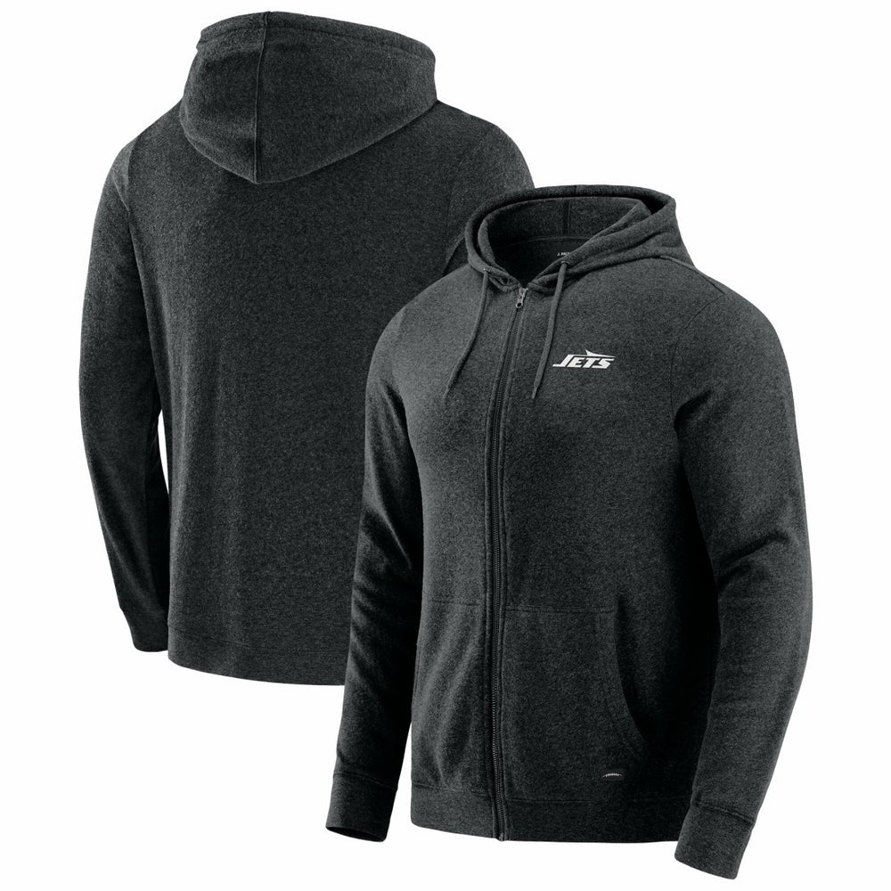 New York Jets J. Palmer Players Lounge Tri-Blend Full-Zip Hoodie Dark Heather Gray