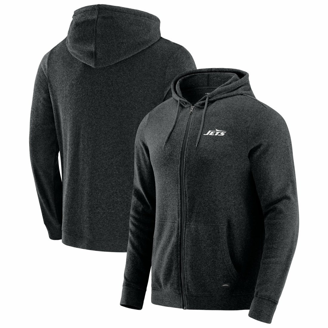 New York Jets J. Palmer Players Lounge Tri-Blend Full-Zip Hoodie Dark Heather Gray