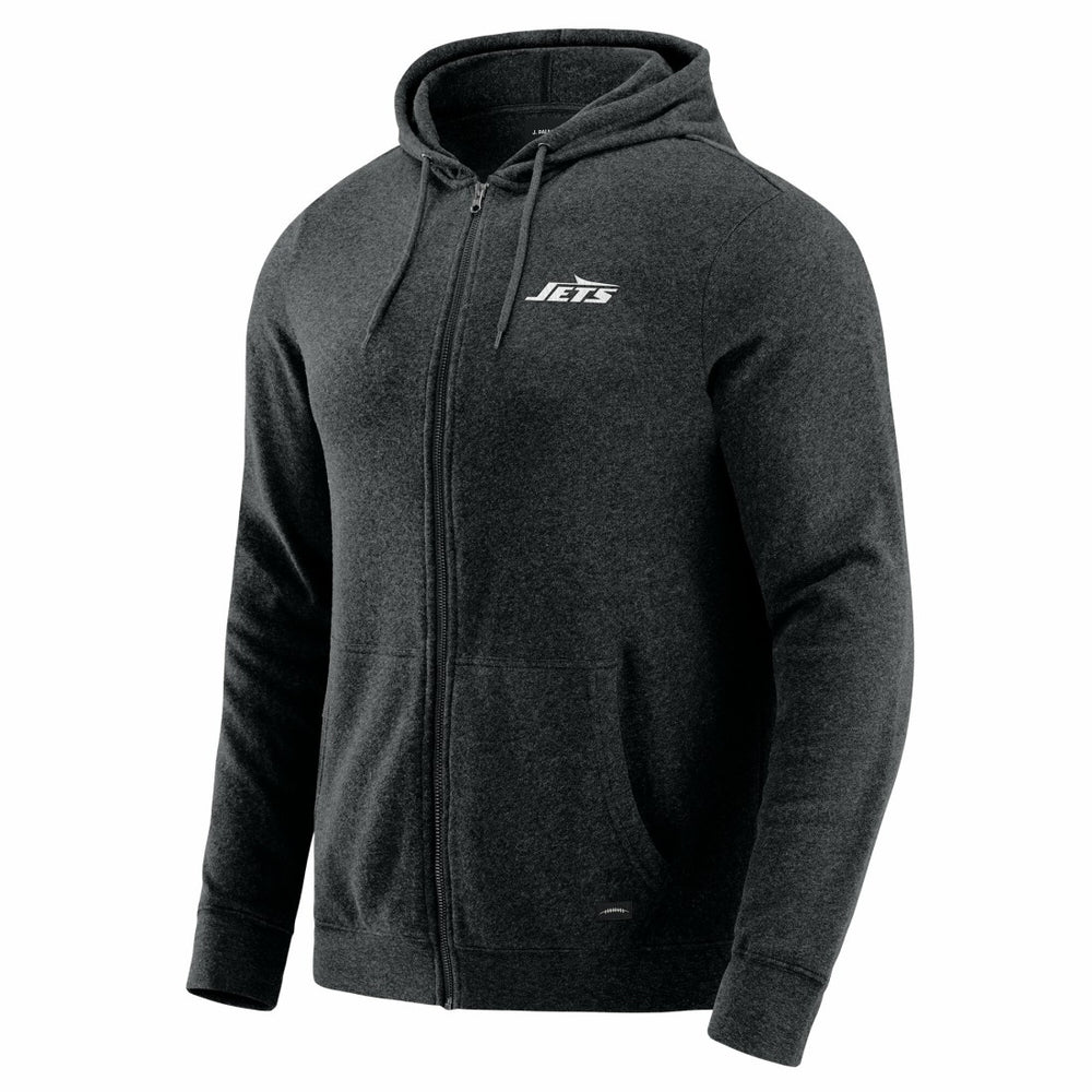 New York Jets J. Palmer Players Lounge Tri-Blend Full-Zip Hoodie Dark Heather Gray