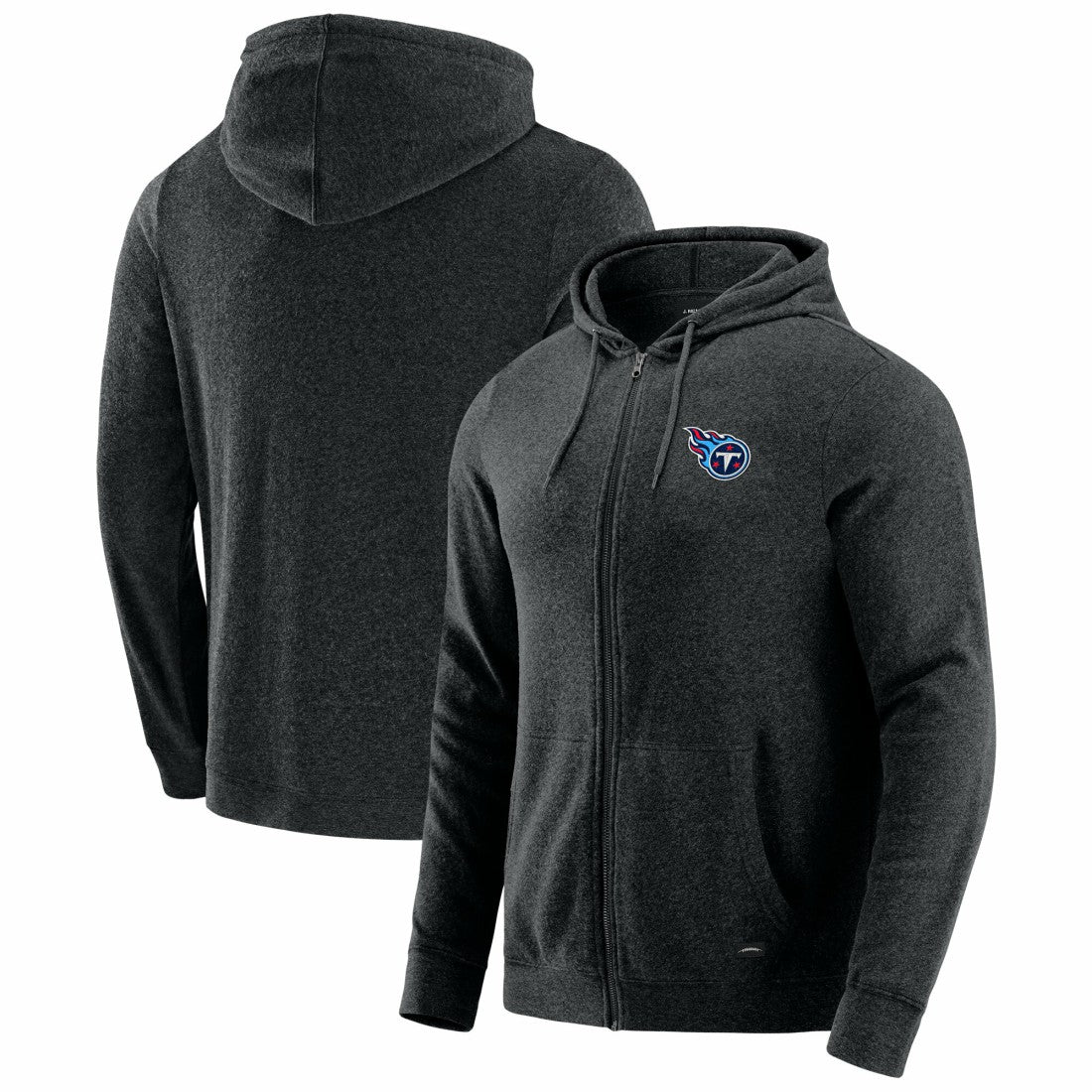 Tennessee Titans J. Palmer Players Lounge Tri-Blend Full-Zip Hoodie Dark Heather Gray