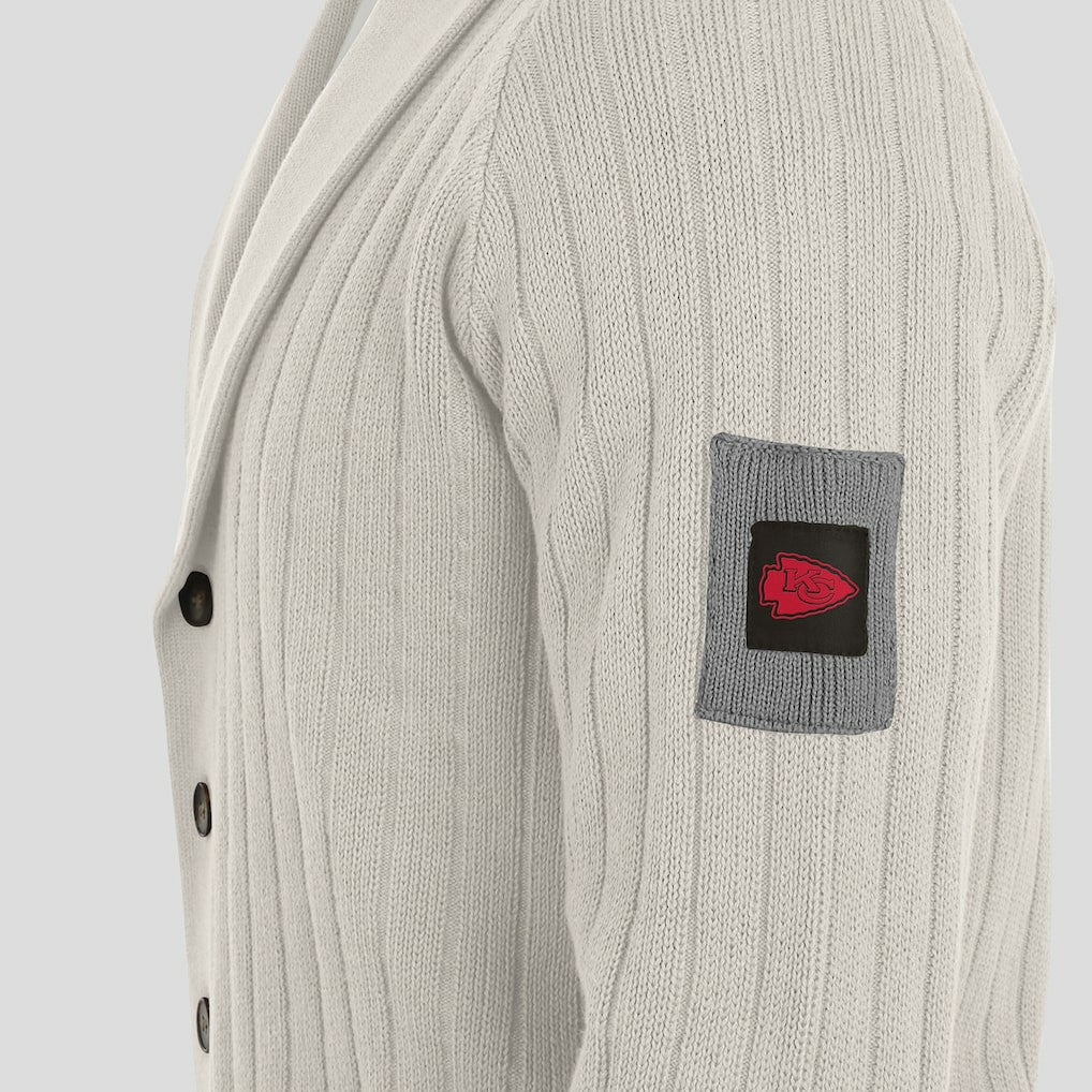 Kansas City Chiefs J. Palmer The Playmaker Cardigan Raglan Sweater Gray