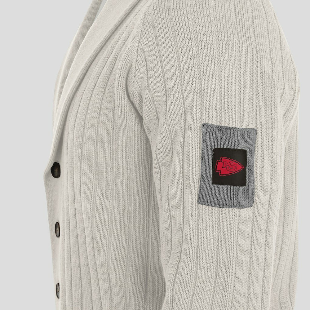 Kansas City Chiefs J. Palmer The Playmaker Cardigan Raglan Sweater Gray